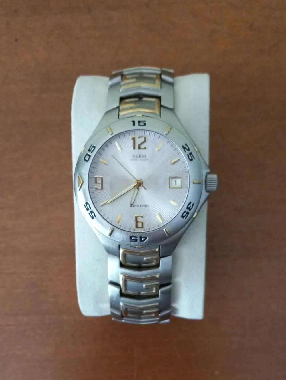 GUESS Waterpro Two-Tone Silver and Gold Men’s Bracelet Watch